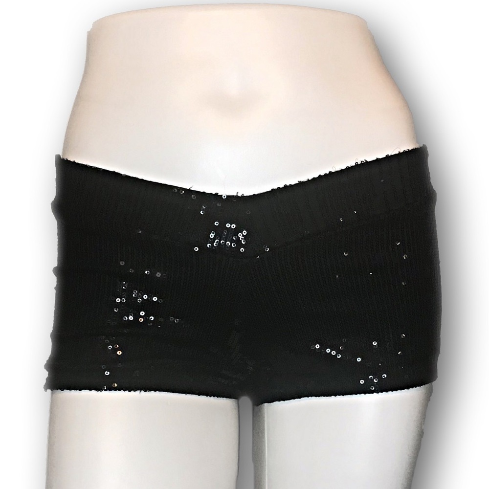 Sweet Love Women Shorts Sequin Hot Pants Black XS